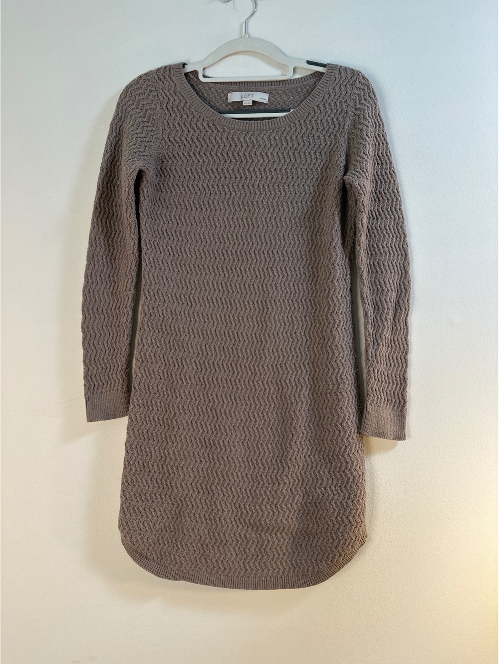 LOFT Petite Brown Knit Sweater Dress Size SP